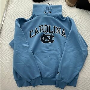 Champion Blue Quarter-Zip Sweater with Mock Turtleneck